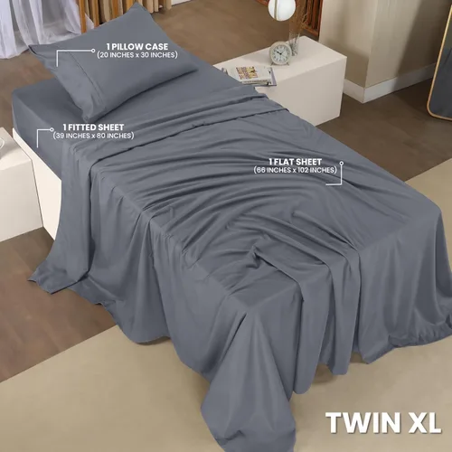 Miniatura 339 de Utopia Bedding Juego de sábanas Queen – Sábanas de 4 piezas para cama tamaño Queen, microfibra suave y transpirable, incluye 1 sábana bajera, 1 Gris