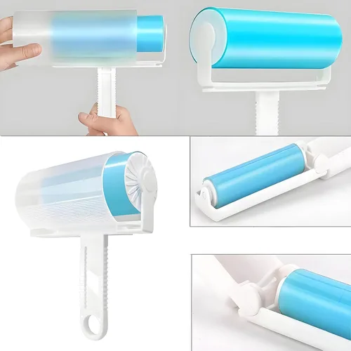 Miniatura 7 de Rodillo de pelusa de viaje reutilizable, paquete de 3, rodillo lavable compacto removedor de pelo de mascotas con cubierta para ropa, pelo