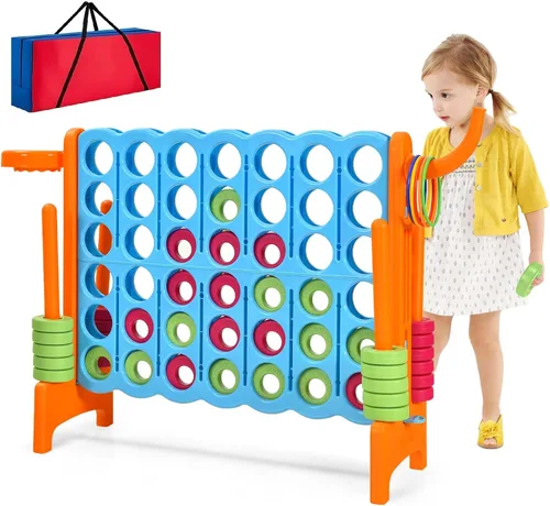 Miniatura 10 de AKUSTIK Juego de conexión gigante al aire libre, 4 en una fila, Jumbo 4 para marcar juego de conexión para niños y adultos, fiesta familiar, patio
