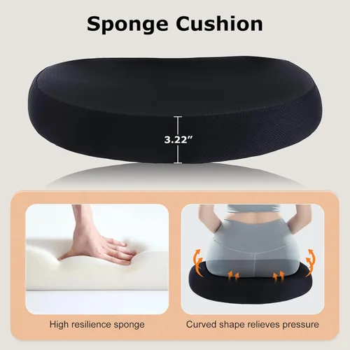 Miniatura 5 de Silla de oficina ergonómica de escritorio, cómoda altura ajustable con ruedas, soporte lumbar de malla giratoria para computadora, silla de oficina