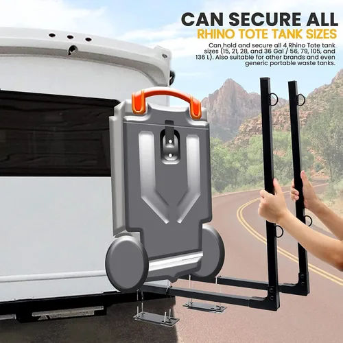 Miniatura 5 de TonGass Transportador plegable mejorado para tanque de caravana compatible con tanque de 15, 21, 28 y 36 galones, ajuste universal se monta