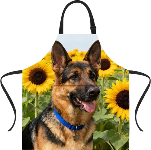 Miniatura 17 de ANNA QUEEN Delantal con 2 bolsillos impermeable para mujeres y hombres, estampado floral ajustable para cocina, hornear, barbacoa
