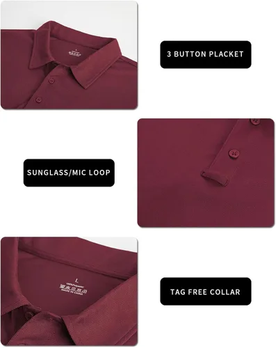Miniatura 5 de Cityork Polo para hombre, manga corta, táctica, de secado rápido, informal, con cuello