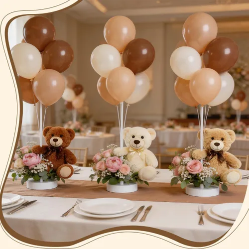 Miniatura 4 de 3 piezas de oso de peluche de 13.5 pulgadas, suave, de peluche, a granel, lindos juguetes de peluche para niños, baby shower, cumpleaños