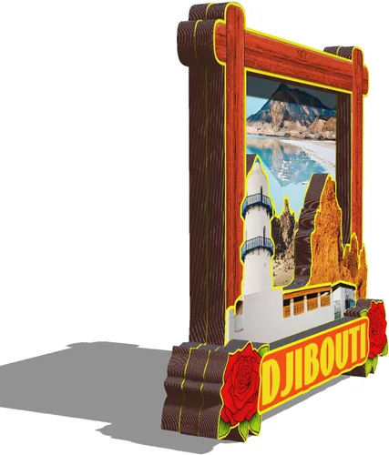Miniatura 2 de Imán de madera de Djibouti África 3D para nevera, recuerdos coleccionables, decoración hecha a mano, artesanías 2