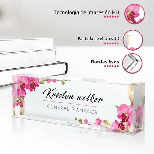 Miniatura 4 de Gowelly Placa de nombre de escritorio personalizada, placa de nombre personalizada para escritorio, regalos de Navidad personalizados para Diseño 29