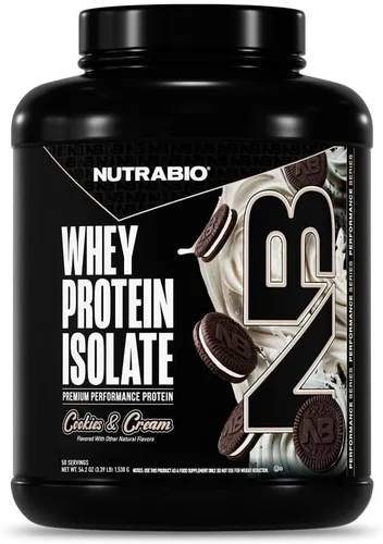 Miniatura 20 de NutraBio 100% Aislado de Proteína de Suero en Polvo, 25g de Proteína con Perfil Completo de Aminoácidos, Libre de Soja y Gluten, Proteína de Suero