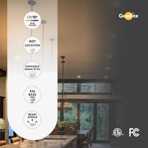 Miniatura 5 de Goodlite Foco descendente redondo LED de 4 pulgadas, 10 W (85 W igual), 850 lúmenes, 5CCT seleccionable 2700K-3000K-3500K-4100K-5000K, CRI90, Blanco