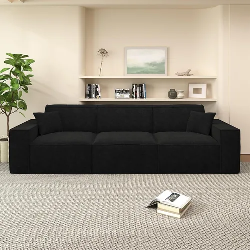 Cloud - Sofá modular sin hueso, sofá seccional con asiento profundo, sofá de 3 plazas para sala de estar, sofás de espuma viscoelástica de felpilla,