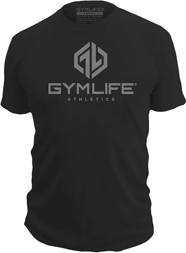Gym Life Camiseta de entrenamiento de manga corta Power Up Athletic Performance para hombre, color negro