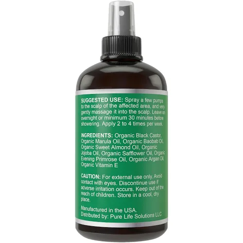 Miniatura 6 de Spray de aceite de ricino negro jamaicano para el crecimiento del cabello. Con marula, jojoba. Vegano, suero acondicionador sin enjuague