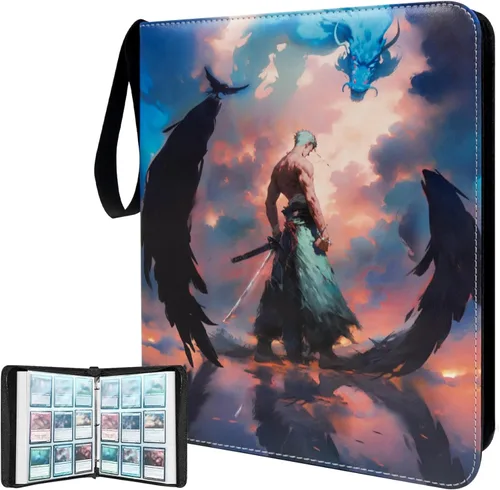 Miniatura 15 de Carpeta de Tarjetas Zoro de 400 Bolsillos para Tarjetas Zoro de One Piece, Libro de Almacenamiento de Tarjetas Portátil e Impermeable con Fundas OP