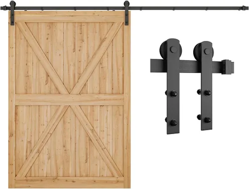 Miniatura 13 de Gancho para puerta Smartstandard deslizante, para puertas de graneros, con forma de "I", color negro, negro
