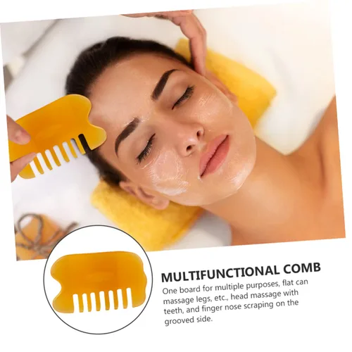 Miniatura 5 de Healifty 2 unids Peines Natural Peine Cuerpo Gatillo Guasha Pelo Cera de Abejas Meridiano Cuero Cabelludo Rascador Músculo Raspador Resina Sha