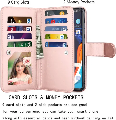 Miniatura 2 de Njjex Funda para Galaxy S20 Ultra 5G, para Samsung Galaxy S20 Ultra (6.9 pulgadas), [9 ranuras para tarjetas] Funda de piel sintética para tarjetas
