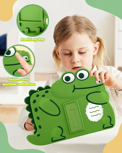 Miniatura 3 de Funda para iPad 5th/6th/Air 1st/Air 2nd/Pro 9.7" - Funda de silicona con soporte para iPad 2017/2018/Air 1/Air 2/Pro 2016 Funda para tablet Dinosaur