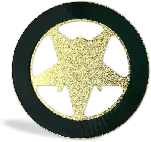 Miniatura 3 de ASmileIndeep Orden de la Estrella Oriental Emblema Masónico para Automóvil Redondo Azul y Dorado Decalcomanía de Francmasonería para Coche