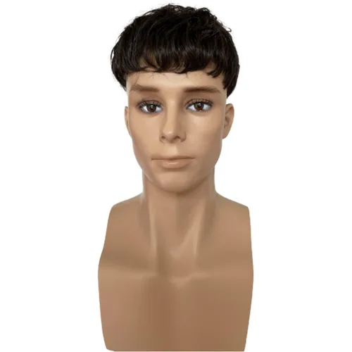 Miniatura 2 de Voloria Sistemas europeos de reemplazo de cabello humano virgen tupé para hombres, encaje suizo suave frontal mono encaje superior grueso PU