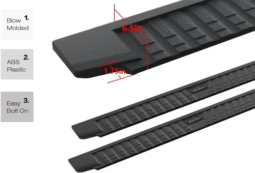 Miniatura 3 de APS Estribos Nerf estilo moldeado por soplado negro compatibles con Nissan Titan 2004-2024 Crew Cab (excluye modelos 2016) y Titan XD 16-24