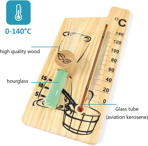 Miniatura 3 de ljhnba Termómetro de sauna Termómetro digital de alta precisión para sala de sauna Medidor de temperatura Medidor de temperatura Rango de medición