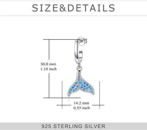 Miniatura 4 de Aretes de plata de ley 925 para mujer, aretes hipoalergénicos, Plata de ley, Circonia cúbica
