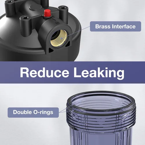 Miniatura 5 de SimPure Sistema de filtro de agua para toda la casa, 2 etapas de prefiltración de agua transparente para el hogar con filtros de carbono