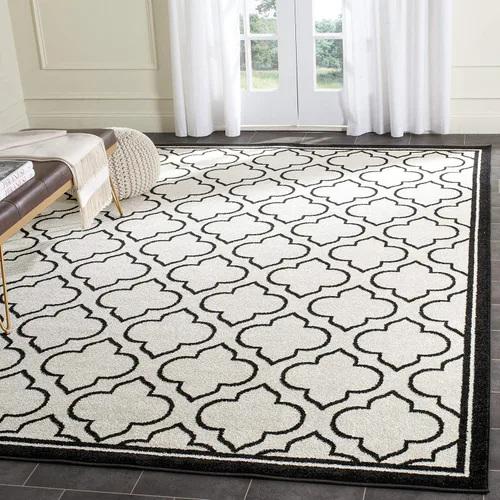 Miniatura 26 de Safavieh Amherst Collection Tapete AMT412A para interiores/exteriores de color marfil y verde claro, Polipropileno