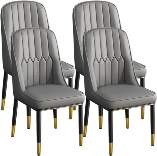 Miniatura 15 de YVYKFZD Juego de 2/4 sillas de comedor, sillas de cocina con respaldo y patas de metal, silla de comedor de piel sintética, silla auxiliar cómoda
