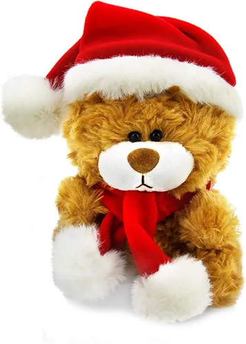 Miniatura 10 de Plushland Adorable oso de peluche suave y peludo, animal de peluche, juguetes de vacaciones, recuerdos de fiesta de Navidad para niños
