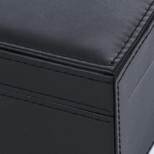 Miniatura 9 de BEWISHOME Organizador de anillos y soporte para caja de aretes, 11 ranuras para anillos, 25 compartimentos para aretes, espejo grande, 2 capas