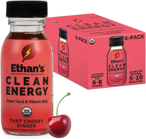 Miniatura 16 de Ethan's Organic Clean Energy Shots Piña, paquete de 12 unidades de 2 onzas, 150 mg de cafeína, té verde, guayusa, melena de león y cordyceps Sin