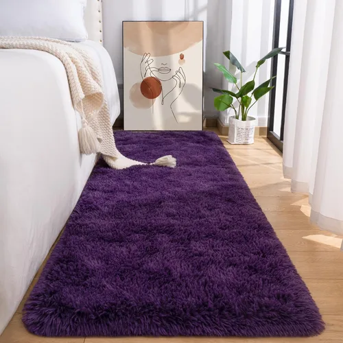 Miniatura 9 de Przemy - Alfombra mullida para dormitorio y sala de estar, alfombra de 4 x 6 pies, beige, alfombra de pelo largo suave y esponjosa, alfombra