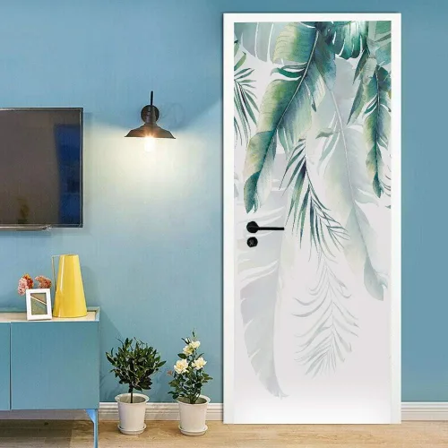 Miniatura 7 de Calcomanías 3D para puerta, murales para despegar y pegar, diseño de flores, papel tapiz para puerta, calcomanías autoadhesivas extraíbles de PVC