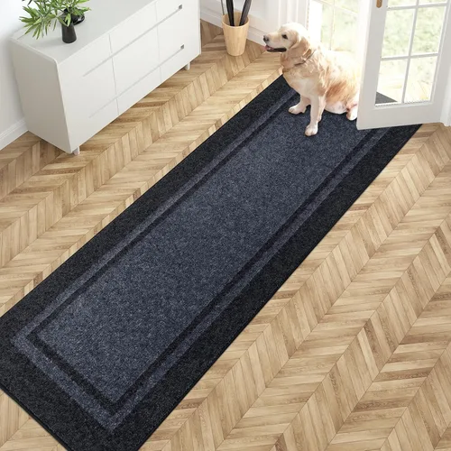 Miniatura 30 de PURRUGS Tapete para puerta con atrapamiento de suciedad, 20 x 32 pulgadas, antideslizante, lavable a máquina, tapete de entrada, tapete para puerta