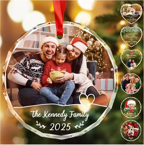 Miniatura 12 de Adornos de Navidad Personalizados Personalizados con Foto y Texto para Decoraciones de Árbol de Navidad, Regalos