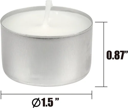 Miniatura 5 de Stonebriar Paquete de 50 velas de té largas sin perfume sin perfume con 8 horas de tiempo de combustión extendido, color blanco, 50