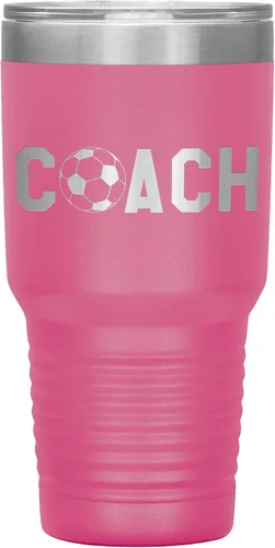 Miniatura 16 de Vaso de entrenador de fútbol, regalo de entrenador de fútbol, 30 onzas, con aislamiento, grabado de acero inoxidable, color negro