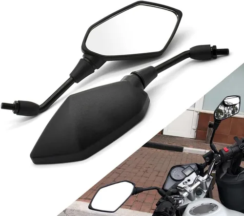Miniatura 2 de KaftKO Espejos de motocicleta, para Y-AMAHA MT125 MT01 MT03 MT25 YBR-125 YZF-R15 XT660 Espejo lateral para manillar de motocicleta, 0.315 in, 0.394