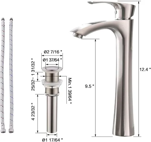 Miniatura 6 de Combo de fregadero y grifo de baño, fregadero ovalado de 16 x 13 pulgadas, fregadero de baño ovalado sobre la encimera, fregadero de baño, grifo