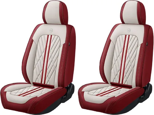 Miniatura 32 de Juego de fundas de asiento de automóvil de cuero nappa impermeables y transpirables de ajuste universal, cojín protector para vehículo automotriz