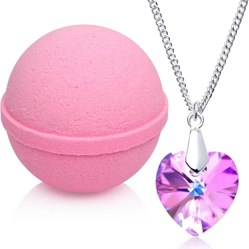 Miniatura 6 de Enliven Me - Bomba de baño de lavanda con collar creado con cristal extra grande de 10 onzas, fabricada en Estados Unidos