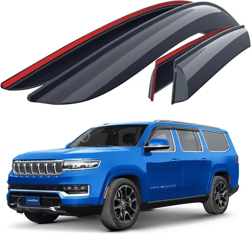 Miniatura 10 de Goodyear Deflectores de ventana lateral inastillables para camiones Dodge RAM 1500 2019-2026 Crew Cab, protectores de lluvia con cinta, viseras