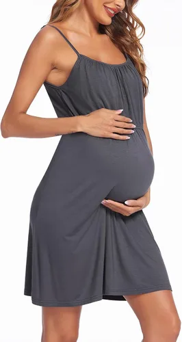 Miniatura 3 de Ekouaer Women's Nursing Nightgown Maternity Dress Breastfeeding Gown Full Slips Sleepwear