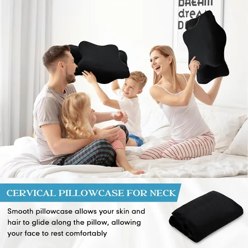 Miniatura 6 de Hahafelt Funda de Almohada de Terciopelo Cristal Cervical para Cuello (Solo Funda de Almohada) Cubierta de Almohada Ergonómica Cubierta de Almohada