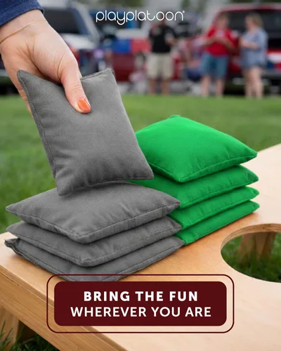 Miniatura 3 de Bolsas de cornhole de tela de pato resistentes a la intemperie premium de Play Platoon - Juego de 8 bolsas de frijoles para juego de Corn Hole