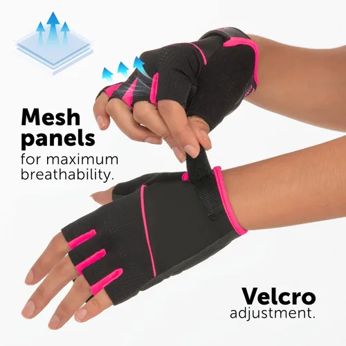 Miniatura 4 de GW Bicycles - Guantes de ciclismo Guantes de bicicleta de medio dedo para hombres y mujeres con cuero sintético en la palma