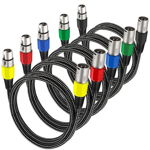 Miniatura 23 de Cable XLR KINXIYU 3 pies, cable de micrófono 3 Pin Nylong trenzado balanceado XLR macho a hembra, cables de parche de micrófono de servicio pesado