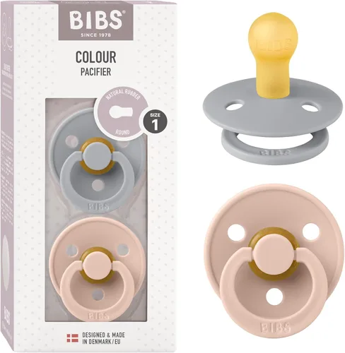 Miniatura 49 de BIBS - Paquete de 2 chupetes Bibs Colour, calmante, libre de bisfenol A, punta redonda, látex de goma natural Noche de vainilla