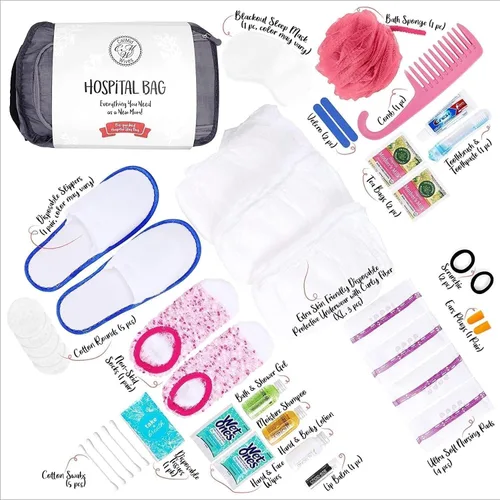 Miniatura 4 de Bolsas de hospital para el trabajo de parto y el parto, bolsa de hospital de maternidad para embarazo, esenciales para mamá, juego de ropa