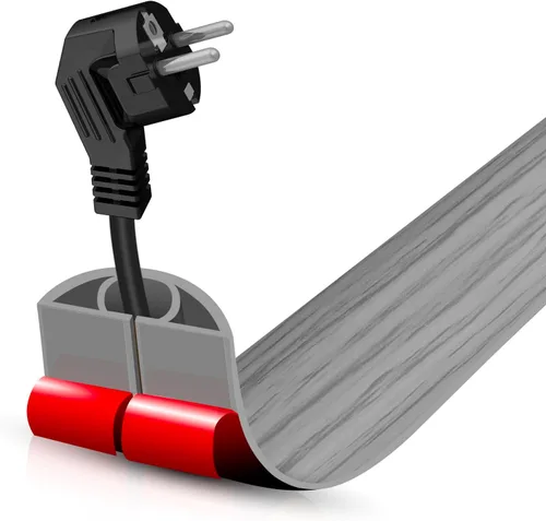 Miniatura 40 de Cubierta autoadhesiva para cables de suelo, gestión de cables de 3.3 pies, protector de tira de extensión para cables, evita tropiezos de cables